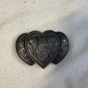 Grey Heart-Shaped Belt Buckle